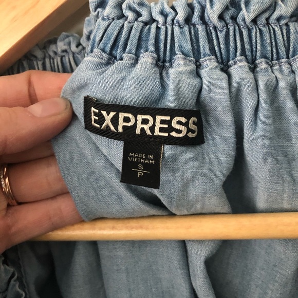 Express Off The Shoulder Denim Top - Picture 2 of 3